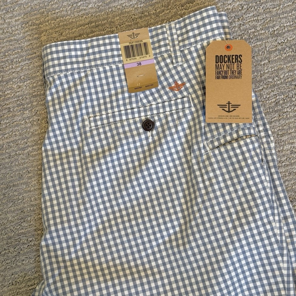 Dockers Men's Shorts Beige 38 Cotton Anchor Print Classic Fit Flat Front New